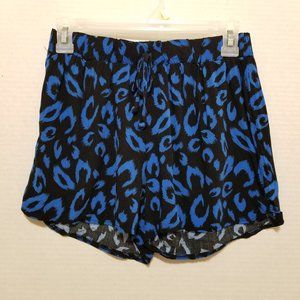 Justice shorts 14 leopard cheetah animal print pull on elastic waist tie detail